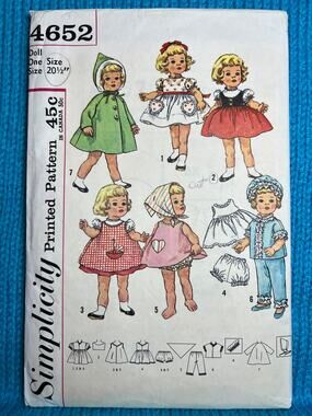 simplicity 4652 pattern doll 20.5in chatty cathy
